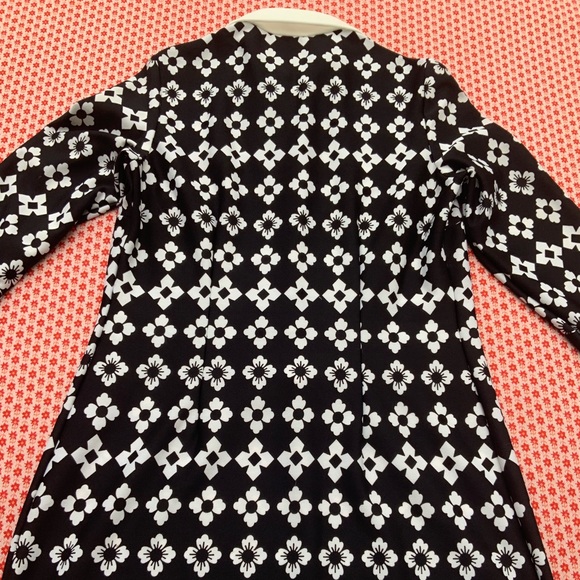 60s black & white op art shift shirt mini dress - Picture 5 of 5